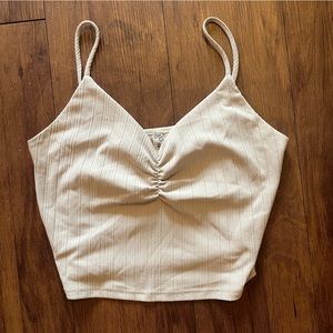 Tan cinched tank top tan camisole tan cami beige tank top beige camisole